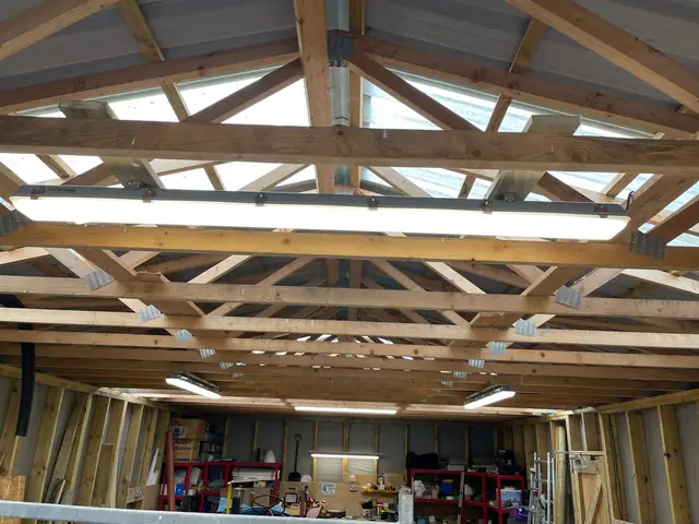 LED lighting in a timber workshop